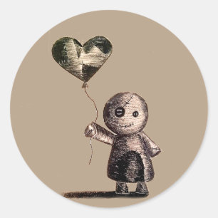 VooDoll i Kärlek Stickers Runt Klistermärke
