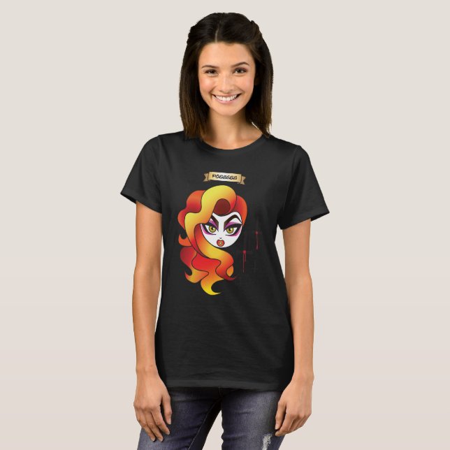Voodoo "äger" kvinna T-tröja T-shirt (Hel framsida)