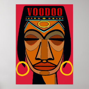 Voodoo Ansikte Matisse Stil Poster