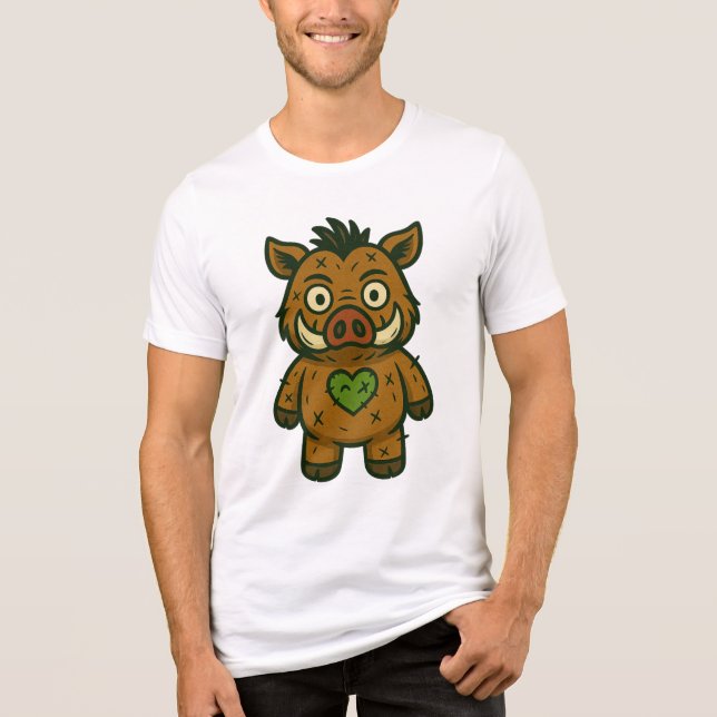 Voodoo Boar - Patchy Warrior Piglet T Shirt (Framsida)