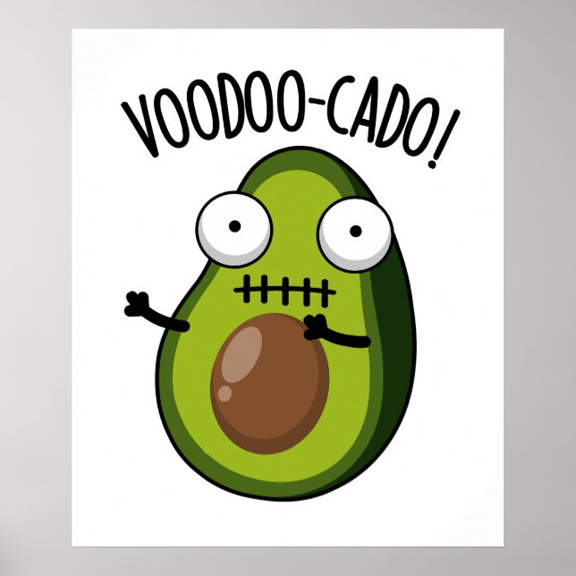 Voodoo-cado Funny Avocado Pun Poster (Framsidan)