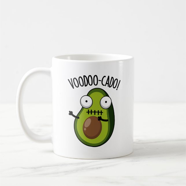 Voodoo-cado Rolig Avokado-Ordlek  Kaffemugg (Vänster)