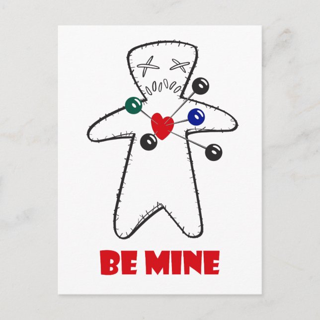 Voodoo Doll "be min" Vykort (Framsida)