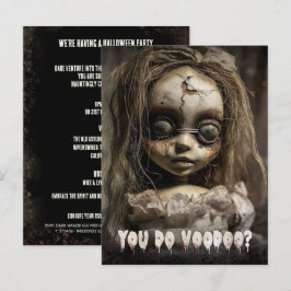 Voodoo Doll Budget Vuxen Halloween-inbjudan Vykort