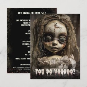 Voodoo Doll Budget Vuxen Halloween-inbjudan Vykort