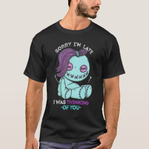 Voodoo Doll Förlåt att jag är sen pastel Goth Doll T Shirt