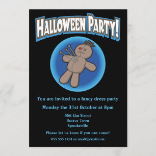 Voodoo Doll Halloween-inbjudan Inbjudningar