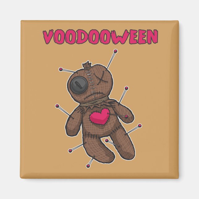 Voodoo Doll - Halloween Leksak Magnet (Framsidan)