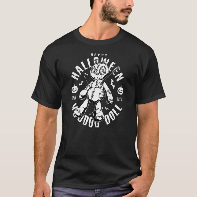 Voodoo Doll Halloween T Shirt (Framsida)