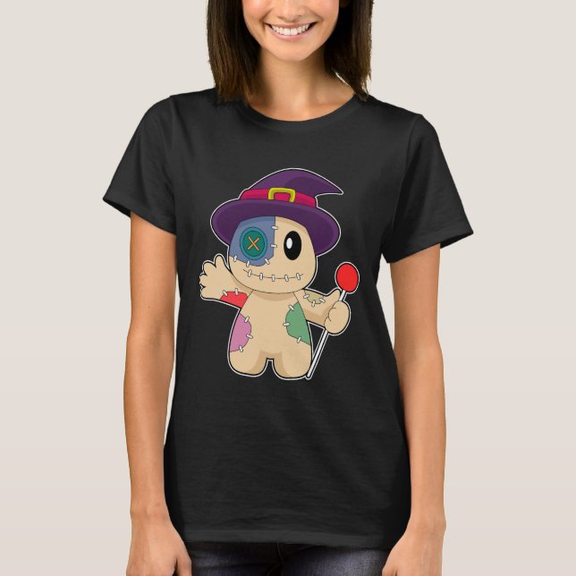 Voodoo Doll Halloween T Shirt (Framsida)
