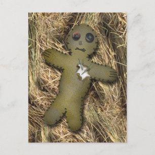 Voodoo Doll/straw PostCard Vykort