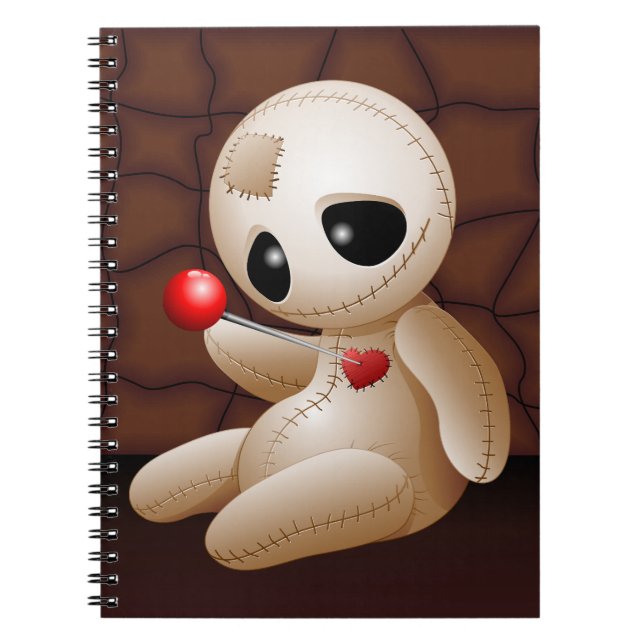 Voodoo Doll Tecknad i Kärlek Anteckningsbok (Framsidan)