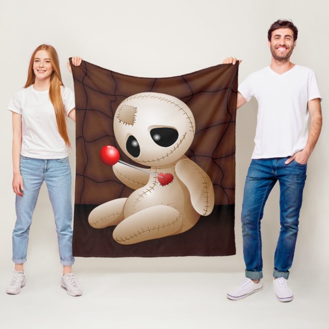 Voodoo Doll Tecknad i Kärlek Fleecefilt (På plats)