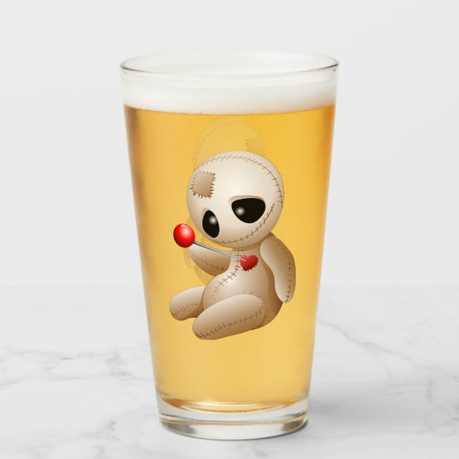 Voodoo Doll Tecknad i Kärlek Glaskopp (Framsida fylld)