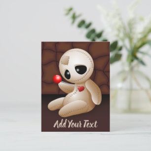 Voodoo Doll Tecknad i Kärlek Helg Vykort
