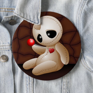 Voodoo Doll Tecknad i Kärlek Knapp