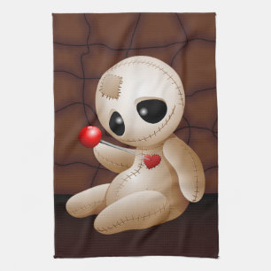 Voodoo Doll Tecknad i Kärlek Kökshandduk