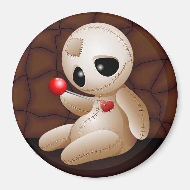 Voodoo Doll Tecknad i Kärlek Magnet (Framsidan)