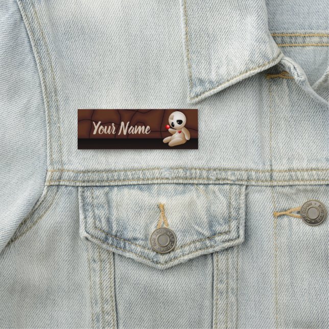 Voodoo Doll Tecknad i Kärlek Namnbricka (På plats)