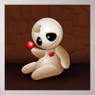 Voodoo Doll Tecknad i Kärlek poster