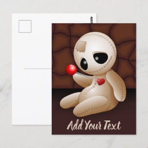 Voodoo Doll Tecknad i Kärlek Vykort