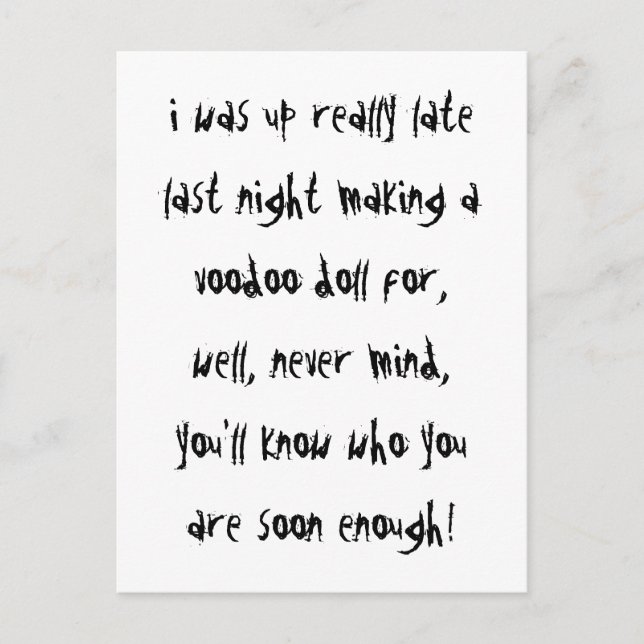 Voodoo Dolls Vykort (Framsida)