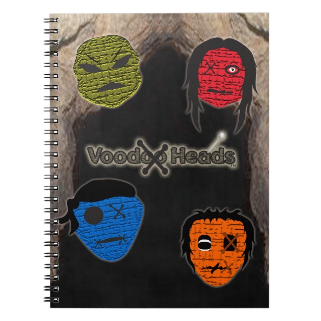 Voodoo Head ~ Cave Anteckningsbok Med Spiral (Framsidan)