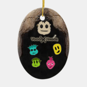 Voodoo Head ~ Cave Julgransprydnad Keramik