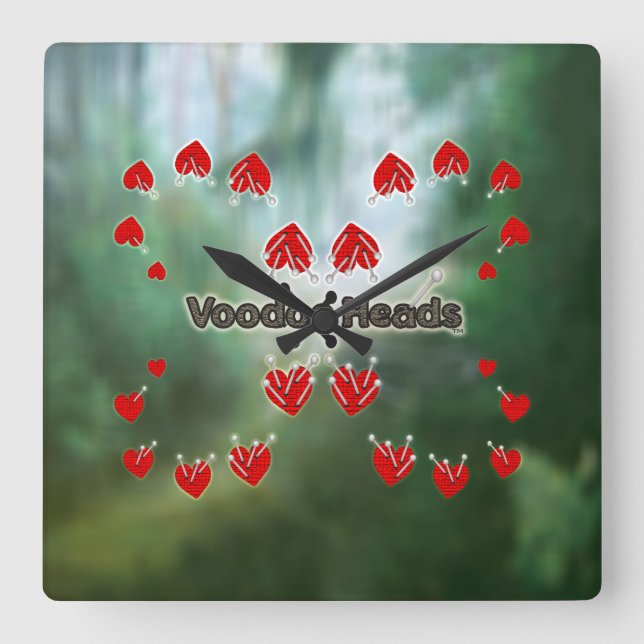 Voodoo Head ~ Swamp Fyrkantig Klocka (Framsida)