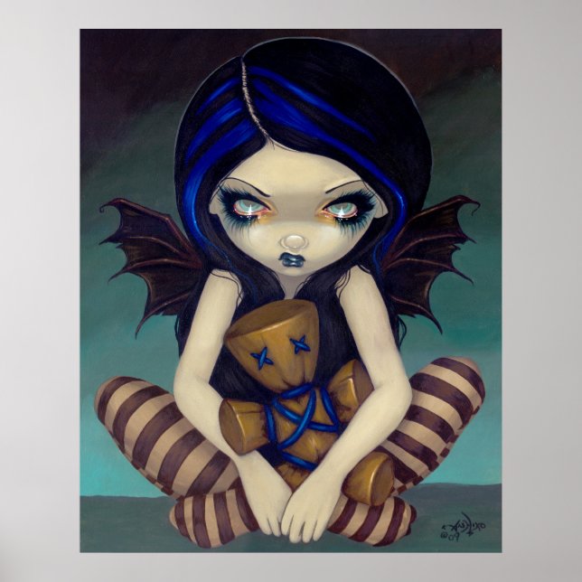 Voodoo i Blue gothic Fairy Art Print Poster (Framsidan)