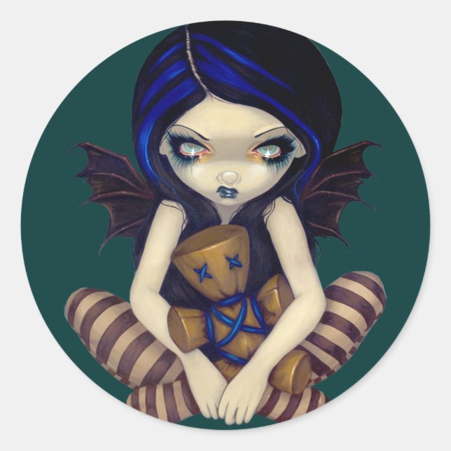 "Voodoo in Blue"-märke Runt Klistermärke (Framsida)