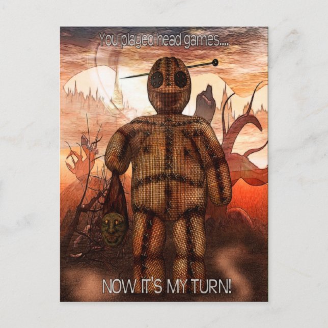 Voodoo-ing 1 "Head Games" FUNNY Vykort (Framsida)