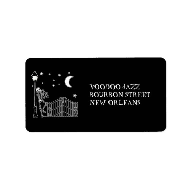 Voodoo Jazz Saxophone Player Adressetikett (Framsidan)