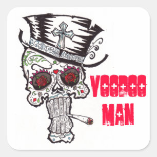 voodoo Man Fyrkantigt Klistermärke