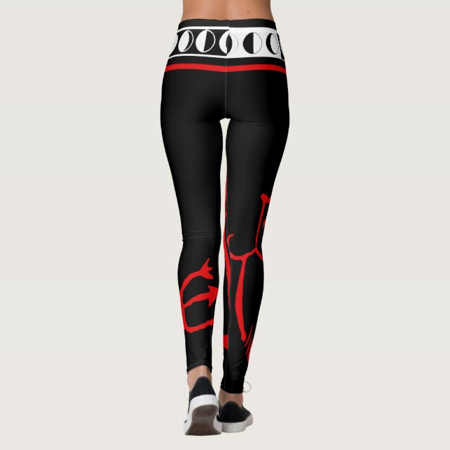 VooDoo Måne Djävulen Goth Leggings (Baksida)