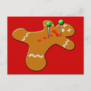 Voodoo Pepparkaksgubbe jul Humor Helg Vykort