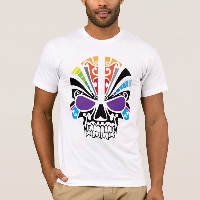 Voodoo Rainbow Skull T-shirt (Framsida)