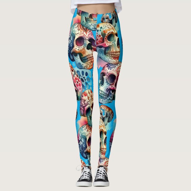 Voodoo Skull Leggings (Framsida)