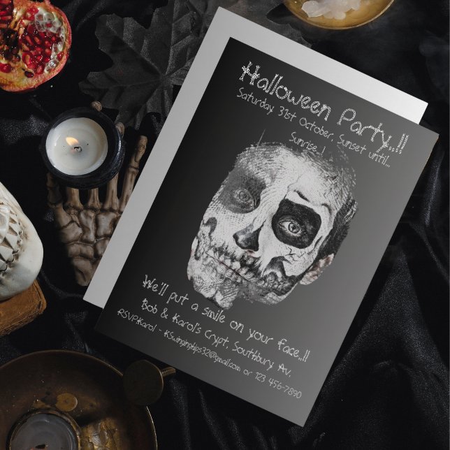 Voodoo Smile Halloweenfest Inbjudningar (Voodoo Smile Halloween Party Invitation)