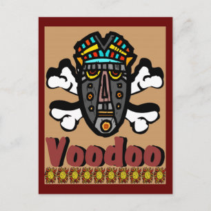 Voodoo Spell Mask Vykort