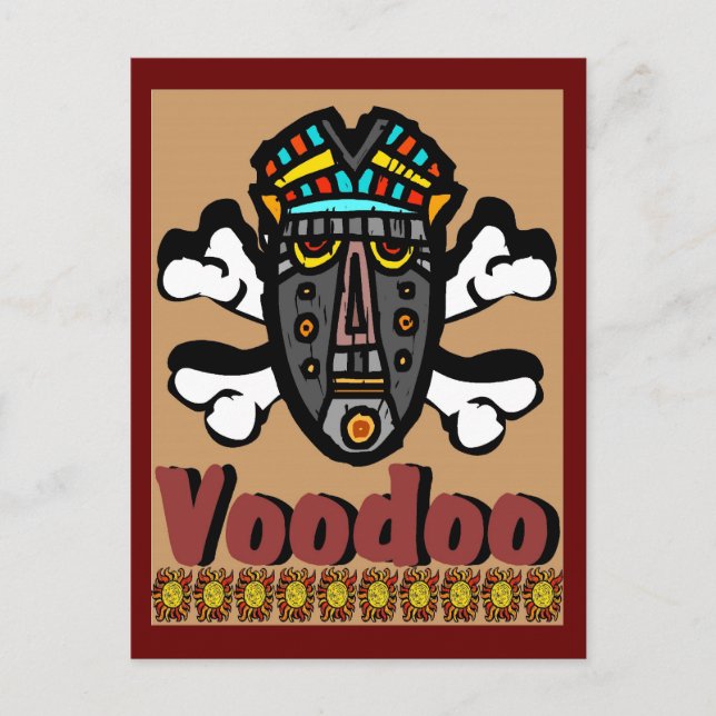 Voodoo Spell Mask Vykort (Framsida)