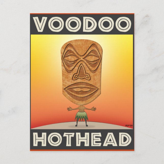 VooDoo Tiki Head Vykort (Framsida)