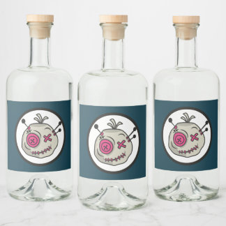 Voodoo Token Liquor Flaska-etiketter (4 tum x 3,5 Spritflaskor Etikett