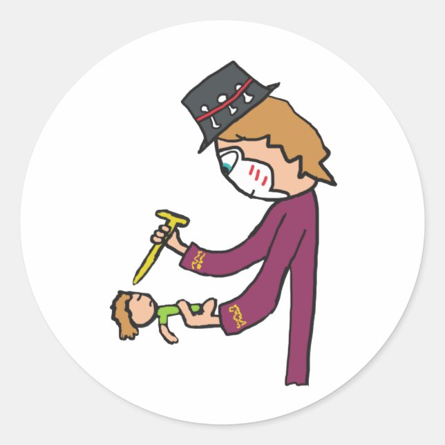 Voodoo Witch Doktor Runt Klistermärke (Framsida)