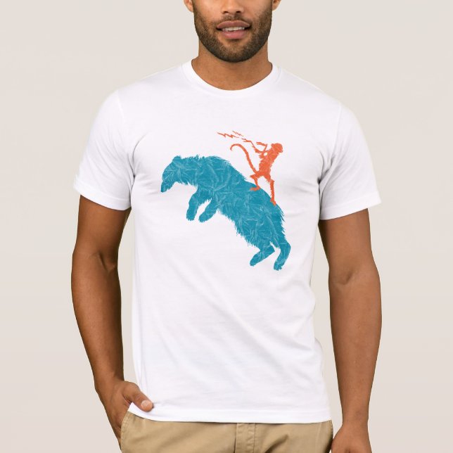 Voodooapa vs stor blåttbjörn t-shirt (Framsida)