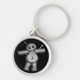Voodoodocka Keychain Rund Silverfärgad Nyckelring