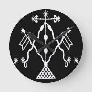 VooDou tribal dekoration Rund Klocka