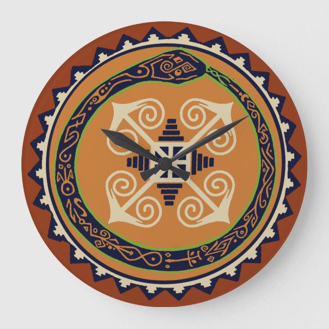 VooDou Wall Clock - Oroburous Snake with Chaos Stor Klocka (Framsida)