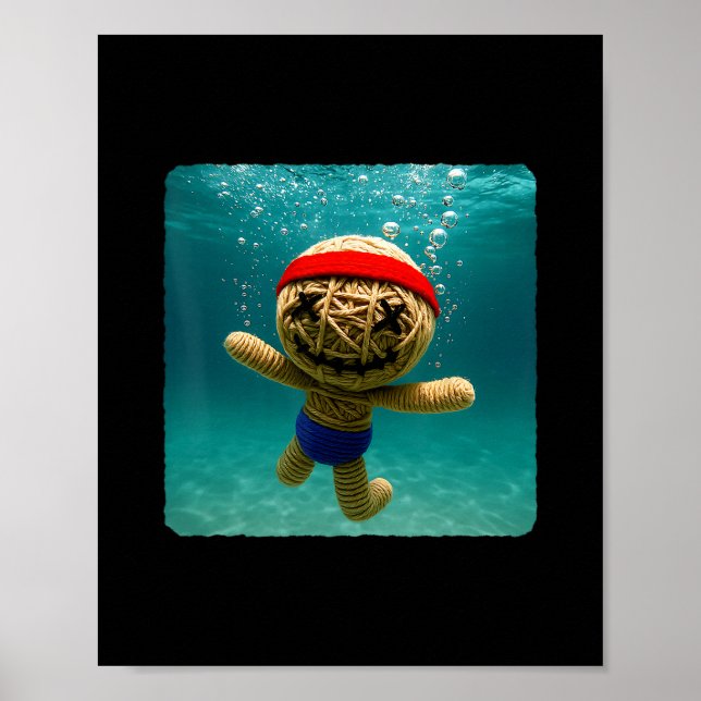 Vooodocka Diverar Under Vattnet Ocean Dyker Simmar Poster (Framsidan)