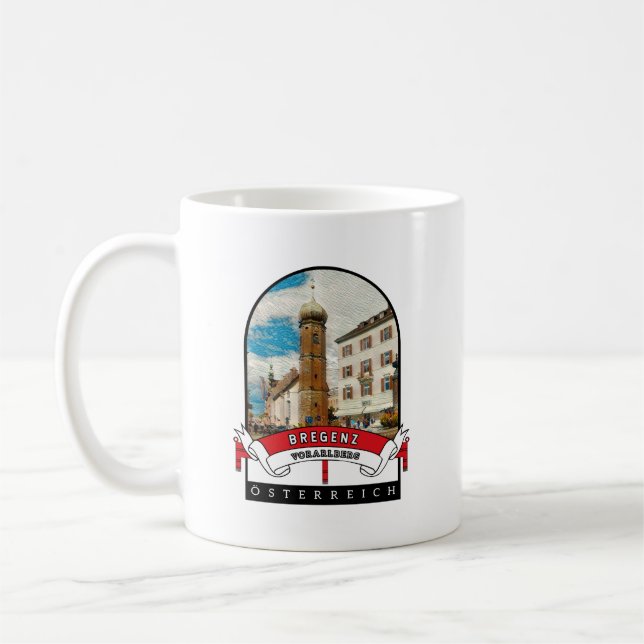 Vorarlberg Bregenz Österreich Souvenir Kaffemugg (Vänster)